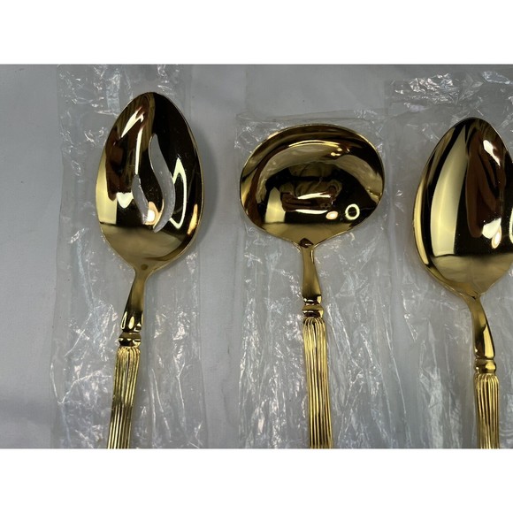 Vtg MCM GOLDEN CANNES HOME CONCEPTS 4-PIECE GOLD-ELECTROPLATE HOSTESS SET Japan‎ - Picture 6 of 9
